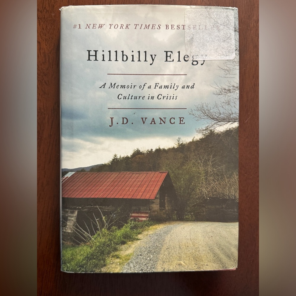 Hillbilly Elegy by J.D. Vance, hardcover